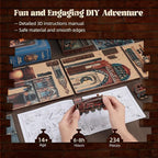 LED 3D Puzzle Magic Station Book Nook Kit - Interactive 3D Wood Puzzle LED Magical Miniature with Infinite Extension Space - DIY Bookshelf Insert Decor Gifts
