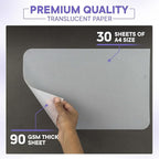 Xulmar Tracing Paper A4 90 GSM - Pack of 30 Sheets Tracing Paper for Sewing Patterns, Drawing Overlays & Sketching on Art Paper & Sketch Book