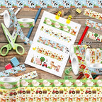 12 Pcs Farm Animals Washi Tape Farm Animals Masking Tape Decorations Farmhouse Cow Sheep Pig Ducks Decorative Paper Sticker for Vintage Journals, Planners, DIY Craft Gift Wrapping