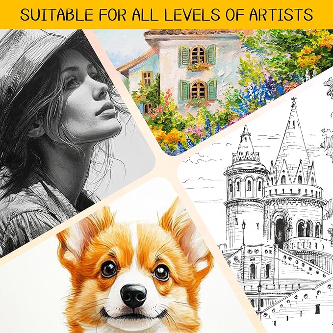 WINNER 5.5" x 8.5" Sketch Book, 4-Pack 400 Sheets Spiral Bound Art Sketchbook, 68lb/100gsm White Acid Free Drawing Pad, Painting Drawing Writing Sketch Pad for Kids, Adults, Teens, Girls & Boys