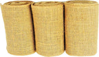 3 Pack Burlap Garland and Wreath Ribbon Wide 5" x 15 Yards Natural Jute 5 Inch 15-feet 3 Rolls, (Natural, 5Inch X 15yards) not Wired