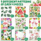 Crtiin 36 Pack 9 Styles Decoupage Napkins Assorted Floral Decorative Decoupage Napkins Chinoiserie Cocktail Paper for DIY Crafting Birthday Party, Each Unfolded 13 Inch(Tropical Plants)