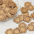 SWANGSA 100 Sets Wedding Invitations Wraps, Vellum Jackets for 5x7 Invitations & Self Adhesive Antique Gold Heart Wax Seal Stickers for Wedding Bridal Baby Shower Birthday Envelopes (White Wildflower)