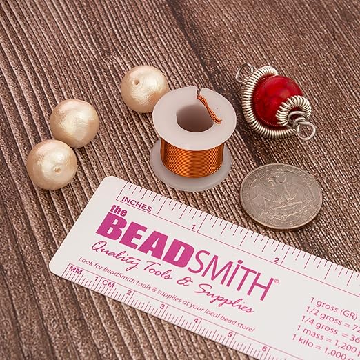 The Beadsmith Craft Wire Assortment - Tarnish-Resistant Copper Wire for Jewelry Making, 6-Pack, 0.75-Inch Mini Spools, 4 Yd Each, 22-Gauge, Assorted Colors, Medium Temper