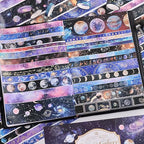 32 Rolls Washi Tape Set, Gold Foil Galaxy Decorative Masking Tape Constellation, Stars, Celestial, Adhesive Tape for Bullet Journal, Diy Craft, Scrapbooking Supplies, Gift Wrapping, Party Decoration
