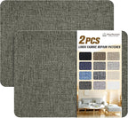 Coarse Linen Repair Patches, Self-Adhesive Linen Fabric Patches, 8X11 inch 2 PCS, Multi Color, Can be Used for Linen Sofa Repair and Linen Clothes Repair(8" x 11"-2PCS,Dark Grey 1.0)