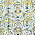 3D Stained Glass Window Film, Decorative Window Privacy Film for Bathroom,Front Door,Home, Sun Blocking Heat Control,Static Cling, Golden Ironwork 17.5inch x 47.24inch