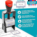 MaxMark Heavy Duty Self Inking Date Stamp with Phrase Scanned - 2 Color Blue/Red Ink
