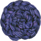 Merino Silk Luxe Tonal Designer Blend. Superfine Merino, Mulberry Silk, Tussah Silk. Top Roving for Spinning or Felting. Twilight Orchid 4oz