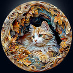 masseruon Puzzles for Adults 1000 Pieces-Cat Puzzle-26.6 * 26.6in Round Jigsaw Puzzels with HD Matte Finish-Hard Difficult Puzzel for Adult-Challenging Gift for Puzzel Lovers Home Decor