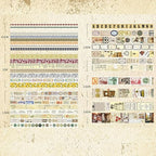 36 Rolls Vintage Washi Tape Pack Retro Arts Adhesive Tapes Wide Chronicle Decorative Masking Tape Sets for Craft, Kids, Scrapbook, DIY, Gift Wrapping (Sophia's Letters)