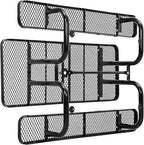 Global Industrial 6’L Rectangular Picnic Table, Expanded Metal, Black Thermoplastic Coating, Attached Benches, 1-1/2” Umbrella Pole Hole, Outdoor-Rated, 1000 lb Capacity, 72” x 30” Tabletop