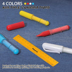 Fabric Chalk Markers for Sewing,Quilting,Crafting|Erasable Tailor Chalk|Work on Various Fabrics|Dosing Wheel Drawing Precise Line(2pk Red,White professional tailors chalks pencil&1Ruler)