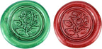 Yoption 12 Pcs Sealing Wax Sticks with Wicks, Antique Metallic Green Red Totem Fire Manuscript Seal Wax for Wax Seal Stamp (Metallic Green+Metallic Red)