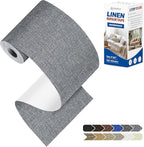 KING MOUNTAIN Linen Repair Patches, Self-Adhesive Linen Fabric Patches, 4 X 63 inch Extra Size, Multi Color, Can be Used for Linen Sofa Repair and Linen Clothes Repair (Charcoal Grey1.0)