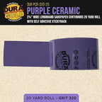 Dura-Gold Premium 320 Grit PSA Purple Film Ceramic Longboard Sandpaper, 2-3/4" Wide Continuous 20 Yard Roll - Self Adhesive Stickyback for Auto & Wood Air File Long Board Sanders, Hand Sanding Blocks