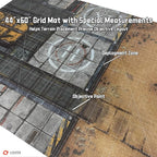 44'' x 60'' Battle Mat Gridded War-Gaming Mat for WH40K - Made of Synthetic Leather, 1.1mm Thickness (Adamant Bastion: Sector XI)