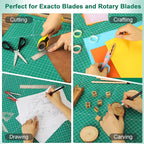 Density-upgraded 24" x 36" Large Self Healing Sewing Mat, Idemeet Rotary Cutting Mat 5 Play Cut Board for Crafts Hobby Project, Scale Size 24" x 36", A1, Green