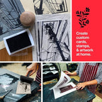 Linocut Printing Kit - Stamp Making Carving Tools - Crafts for Adults - Christmas Unique Gifts - Teen Boy Gifts - Birthday Gift Ideas for Women - Hobbies DIY Kits for Adults, Boys, Girls, Women, Men