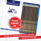 Faber-Castell Graphite Pencils Drawing Set: 12 Art Pencils for Sketching (4H, 3H, 2H, H, F, HB, B, 2B, 3B, 4B, 5B, and 6B), Shading Pencils for Drawing and Sketching, Graphite Pencil Kit
