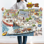 MOMIBOOK Puzzles for Adults 1000 Piece Jigsaw Puzzles of Let's Go! Set Sail, Painting Image Difficult Challenging Hard Impossible Puzzle, Cute Funny Toys & Games Christmas Birthday Gifts