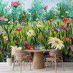 wall26 Wall Sticker/Wall Mural Wildflower Abstract, Not Peel and Stick, Non-Woven Wallpaper Decorative for Bedroom, Living Room, Office - 96x120 inches