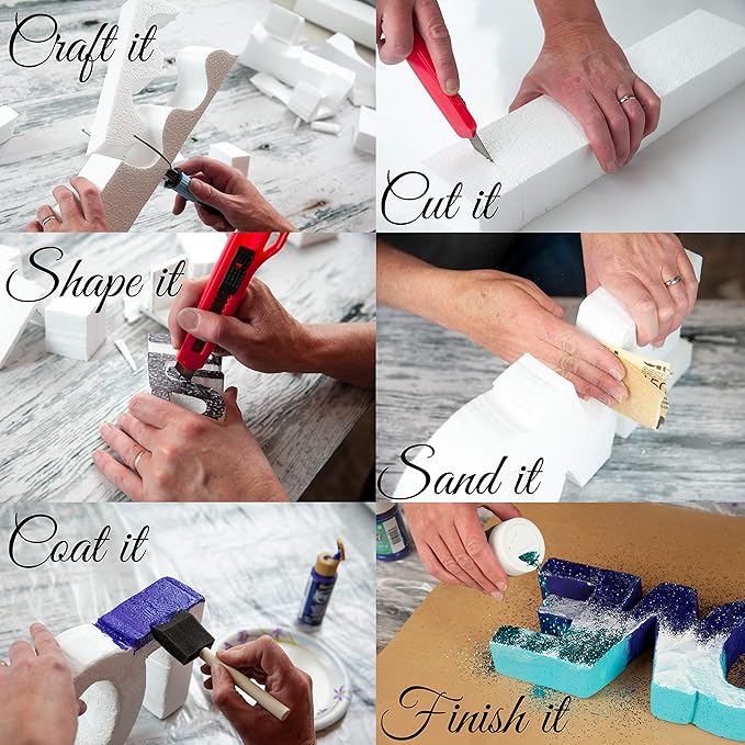 Silverlake 8x12x2 Craft Foam for Styrofoam Block Projects (3-Pack)