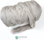 Chunky arm Yarn 8 lb XXL Natural Color un-Dyed Wool roving arm Knit Projects Spinning Felting Blankets and Tapestry (Gray 8 lb)