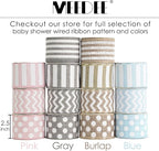 MEEDEE Polka Dots Burlap Ribbon - 2.5 Inch Wired Ribbon for Baby Shower, Farmhouse Decor, Elephant Wreath, Cakes - 10 Yards