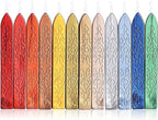 Yoption 12 Pcs Sealing Wax Sticks with Wicks, Antique Metallic Mixed Colors Totem Fire Manuscript Sealing Wax for Wax Seal Stamp (12 Colors B)