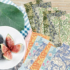 120PCS William Morris Floral Paper Napkins - 6 Vintage Wildflower Disposable Hand Towels for Bathroom, Dinner, Picnic, Wedding | 4.5"x8" | Disposable Napkins for Daily Use, Family Gatherings