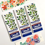 320gsm Premium Ivory Professional Bookmark Sketchpads/for All Mediums, Calligraphy, Charcoal, acrylics, Gouache / (Pack of 2 - a Total of 30 DIY Bookmarks) / Blue Florals