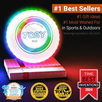 TOSY Flying Disc - 16 Million Colors RGB or 36 LEDs, Extremely Bright, Smart Modes, Camping Essentials for Teens/Kids/Adults/Men/Boys/Girls, Auto Light Up, Rechargeable, Waterproof, 175g