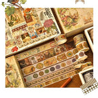 36 Rolls Vintage Washi Tape Pack Retro Arts Adhesive Tapes Wide Chronicle Decorative Masking Tape Sets for Craft, Kids, Scrapbook, DIY, Gift Wrapping (Madame de Pompadour)