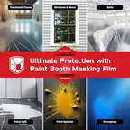 ArmorDillo Clear Full 3mil Self- Adhesive Paint Booth Protective Film Wall Masking Film Self-Adhesive, Easy-Start, 36" x 200 ft. Washable, Asteroid-Proof...Probably