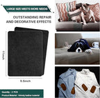 Azobur Couch Patch Repair Fabric,Microfiber Fabric, Self-Adhesive, for Sofa Repair and Upholstery, 2 Pieces, 9.5 x 11 inches (Black)