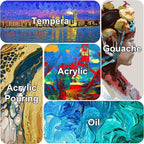 Gallery Wrapped Stretched Canvases for Painting 10x10 Inch 3-Pack, 16 oz Triple Primed Acid-Free 100% Cotton Blank Canvas, Square Spline Canvas for Oil Paint Acrylics Pouring & Wet Art Media