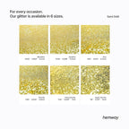 Hemway Polyurethane & Epoxy Resin Glitter 100g / 3.5oz Metallic Crystal Flake Additive for Flooring Jewelry Tumblers Glass Pigment - Chunky (1/40" 0.025" 0.6mm) - Sand Gold