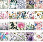 Crtiin 20 Pack Assorted Floral Napkins for Decoupage Toilet Napkins Flower Cocktail Decorative Paper for Birthday Party Beautiful Gorgeous, 20 Styles Each 6.5 inches(Style 5)