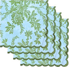 Ridhi Olive Green Hand Block Print Napkins 18" x 18" Set of 4 Reusable Cotton Dinner Napkins for Weddings, Parties & Everyday Dining, Thanksgiving, Christmas, Fall