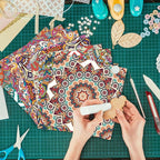 24 Sheets 12 Designs Scrapbook Paper Pad,6"×6” Single-Sided Decopodge Craft Cardstock Paper,Scrapbooking DIY Decorative Background Cardmaking Supplies.Datura