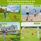 Golf Bucket Yard Game - Outdoor Lawn Games for Adults and Family with 2 Golf Bucket Club, 6 Hole Golf Course, Balls and Flag - Adult Golf Chipping Games for Backyard Beach Park Camping and Hotel