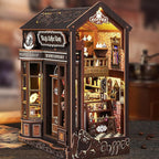 ISSEVE Book Nook Kit - DIY Miniature Dollhouse Booknook for Adults Teen, 3D Wooden Puzzle Tiny House Kit Bookshelf Decor, Gifts for Men Women Halloween Christmas Birthday (Coffee Shop)