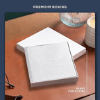 Beechmore Books Square Sketchbook – 8x8 Premium Vegan Leather Bound Large Sketch Book Hardcover with 156 Thick 160gsm Perforated Ivory Pages, Blank Sketch Pad, Gift Boxed Back Pocket, Ribbon Bookmark