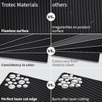 Trotec TroLase | 12"x24"x1/16", 4 Pcs | Carbon/White | 2 Ply | Modified Acrylic | Laser Engraving Double Color Plastic Sheet | Engraving Blanks for Laser, Saw, Guillotine | Made in USA