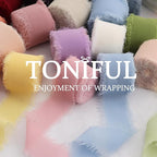 TONIFUL 6 Rolls Rainbow Set Chiffon Ribbon 1 1/2 Inch 5 Yards Fabric Silk for Gift Wrapping, Wedding Party Decoration, Flower Bouquet, Bows Making, DIY Crafts
