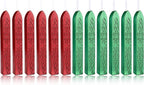 Yoption 12 Pcs Sealing Wax Sticks with Wicks, Antique Metallic Green Red Totem Fire Manuscript Seal Wax for Wax Seal Stamp (Metallic Green+Metallic Red)