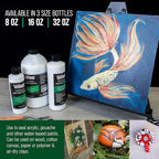 U.S. Art Supply 32 oz High Gloss Varnish for Acrylic Paintings - Clear Protective Finish with UV Protection