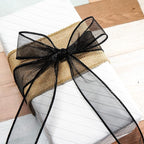 CT CRAFT LLC Sheer Organza Wired Ribbon 1.5" x 50Yards Black for Wedding Chair Bow Flora Bouquet Gift Wrapping Christmas Tree Home Decor Wreath