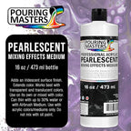 Pouring Masters 16 Oz (Pint) Acrylic Pearlescent Effects Medium - Creates Pearl Iridescent Metallic Shimmer for Fluid Art & Acrylic Painting